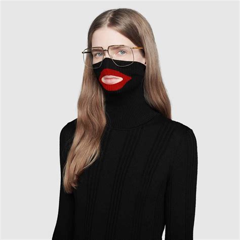 black coer face sweater gucci|gucci balaclava knit top.